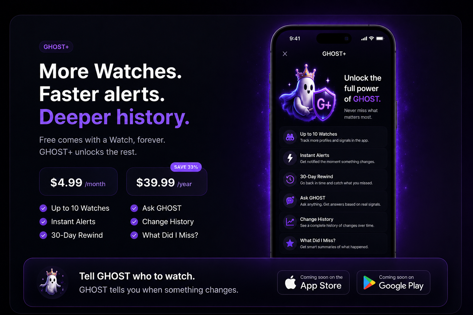 GHOST+ upgrade screen