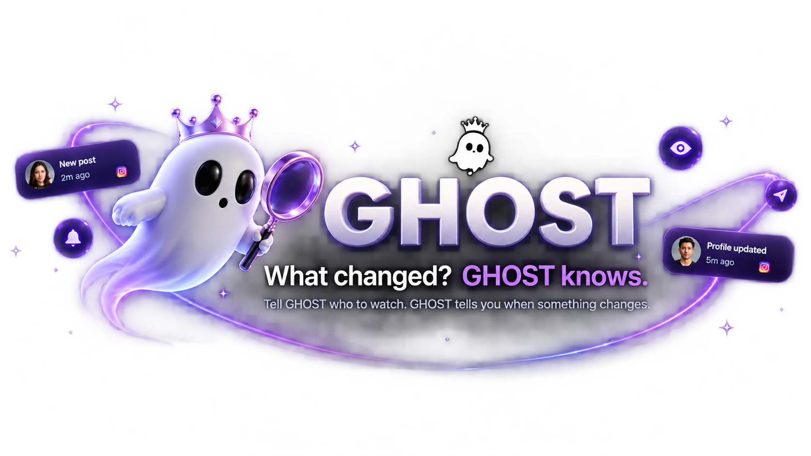 GHOST — What changed? GHOST knows. Tell GHOST who to watch. GHOST tells you when something changes.